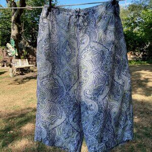 Vintage FLAX paisley linen pants size L